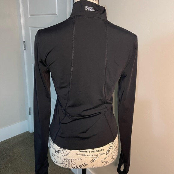 Black PINK active half zip workout long sleeve w/thumbholes. Size m - Picture 3 of 7